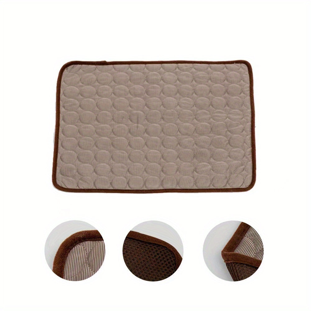 Dog Cooling Mat Cooling Pad for Pets Chilly Pad for Kennels, Crates, Cars, Indoor & Outdoor Ice Silk Mat Cooling Blanket Cushion Non-Toxic Breathable Sleep Bed Beach